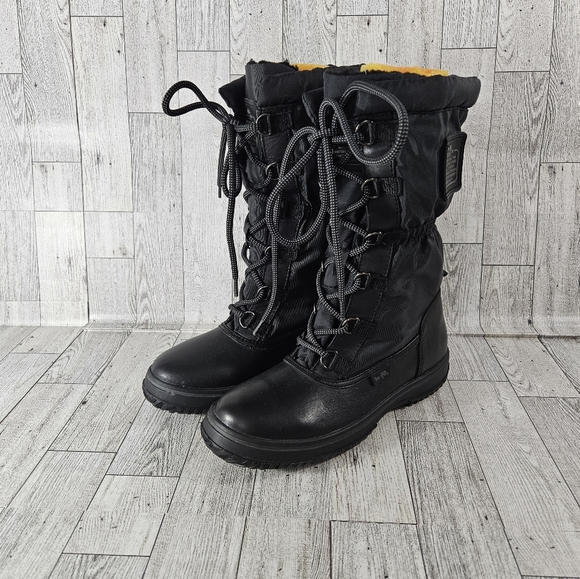 Coach Sage Nylon Leather Cold Weather Hiking Snow Boots Black 5 - Picture 1 of 11